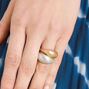 Matte Gold & Silver Stack Rings Set